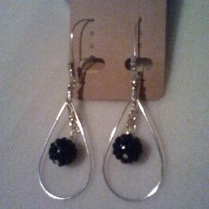 Women's Handmade Black Resin Bead in a Hoop